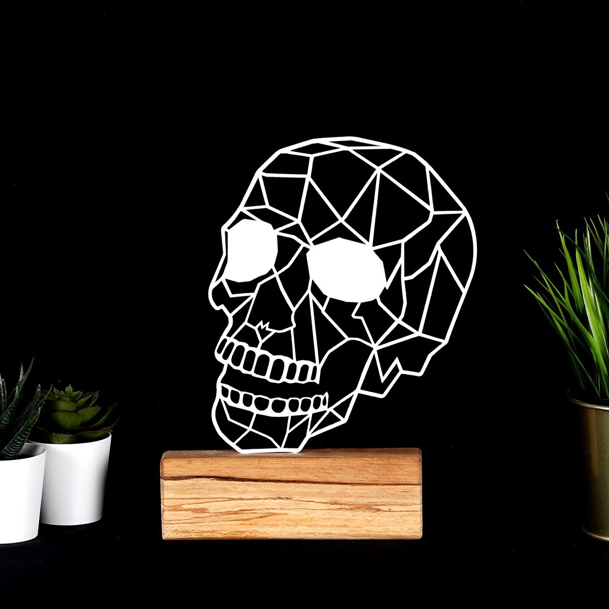 Hanah Home Kovová dekorace Skull 29 cm bílá