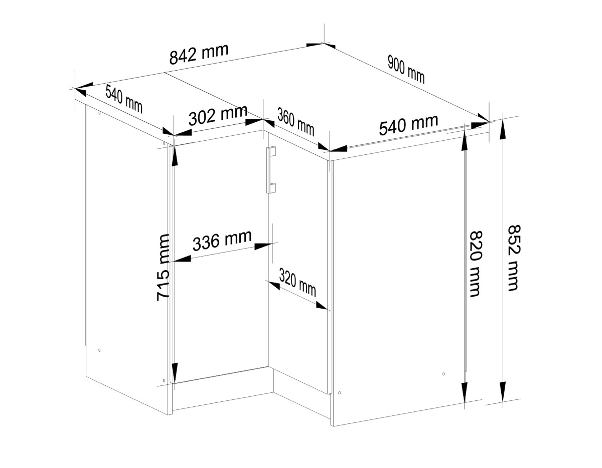 Ak furniture Kuchyňská rohová skříňka Artus S90/90N s pultem Lima bílá/dub sonoma