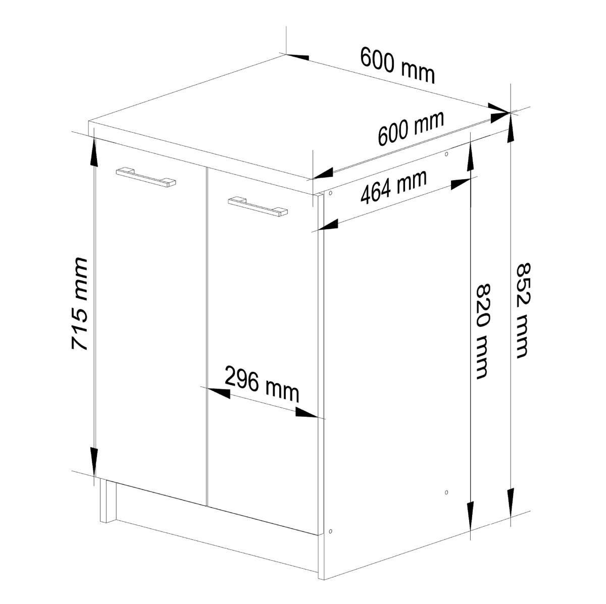 Ak furniture Kuchyňská skříňka Olivie S 60 cm 2D bílá/metalický lesk/dub sonoma