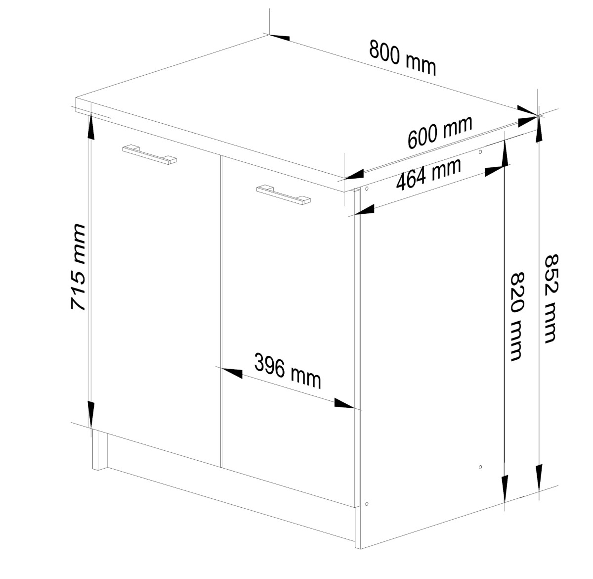 Ak furniture Kuchyňská skříňka Olivie S 80 cm 2D bílá/beton/dub sonoma