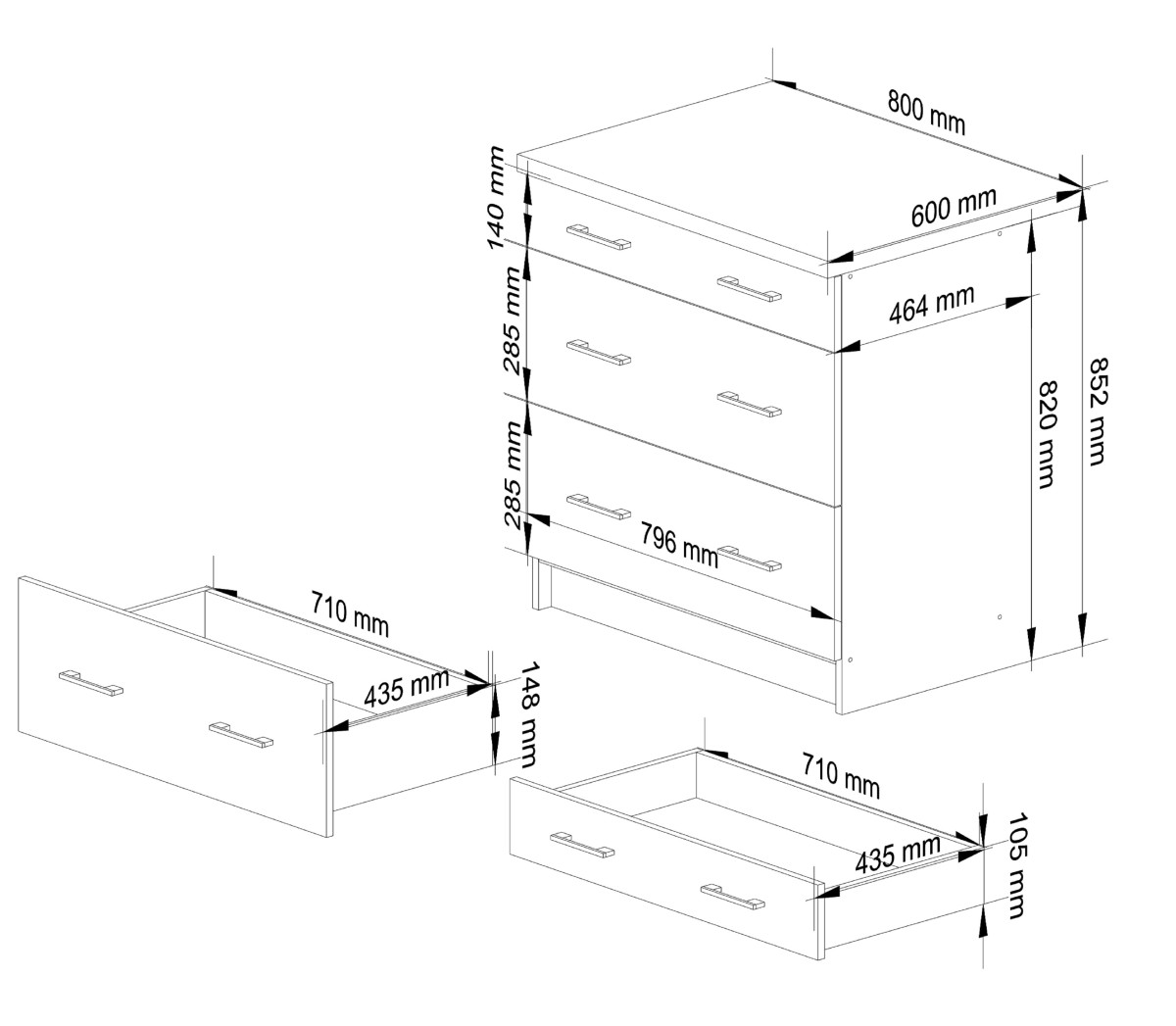 Ak furniture Kuchyňská skříňka Olivie S 80 cm 3S bílá/beton/dub sonoma