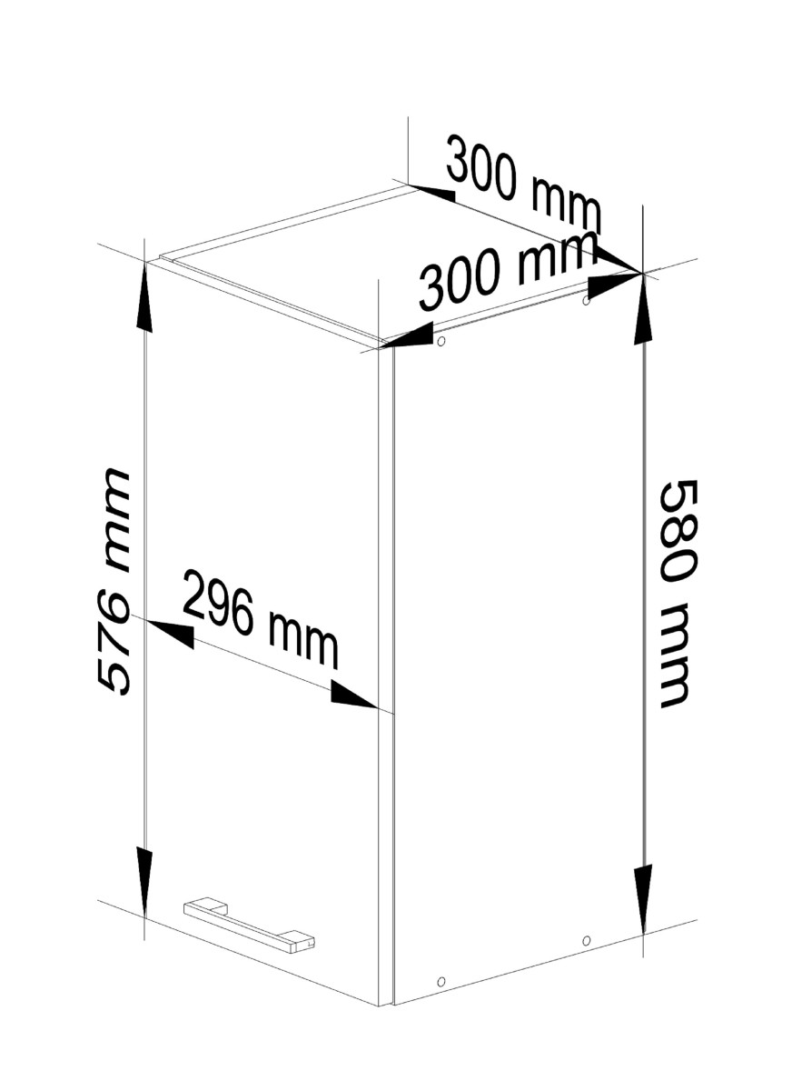 Ak furniture Kuchyňská skříňka Olivie W 30 cm - bílá závěsná