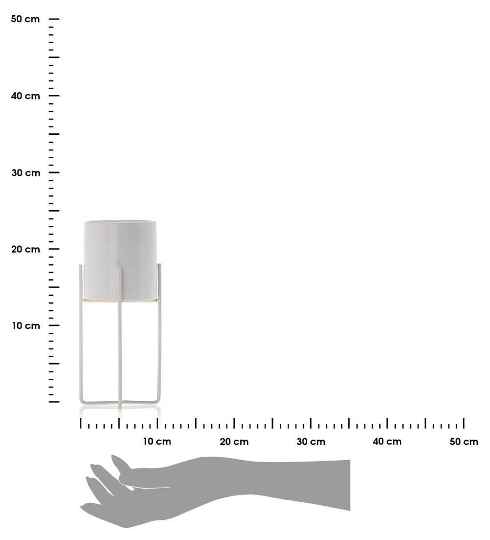 DekorStyle Květináč Flori 23,5 cm bílý