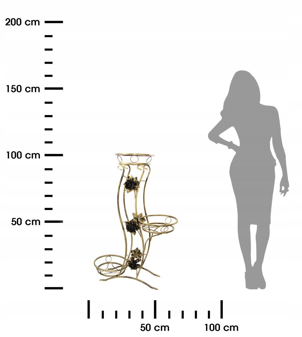 DekorStyle Květinový stojan Rose 100cm zlatý