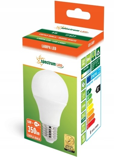 Spectrum LED LED žárovka AVA GLS 5W E-27 teplá bílá