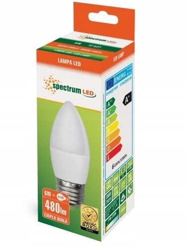 Spectrum LED LED žárovka svíčka E-27 230V 6W teplá bílá