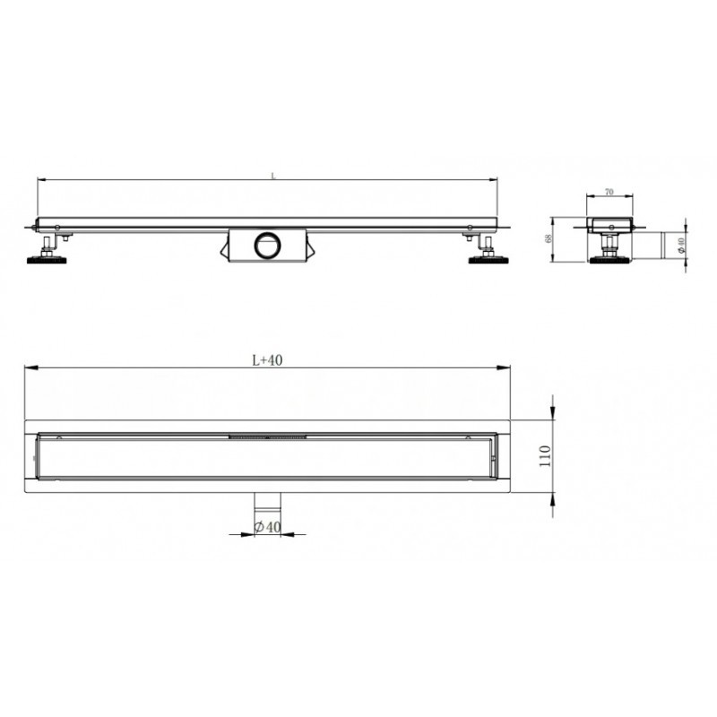 Lineární odtokový žlab 120 cm MEXEN FLAT 2v1 černý