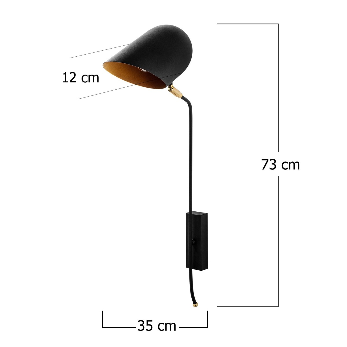 Opviq Nástěnná lampa Kesik černá