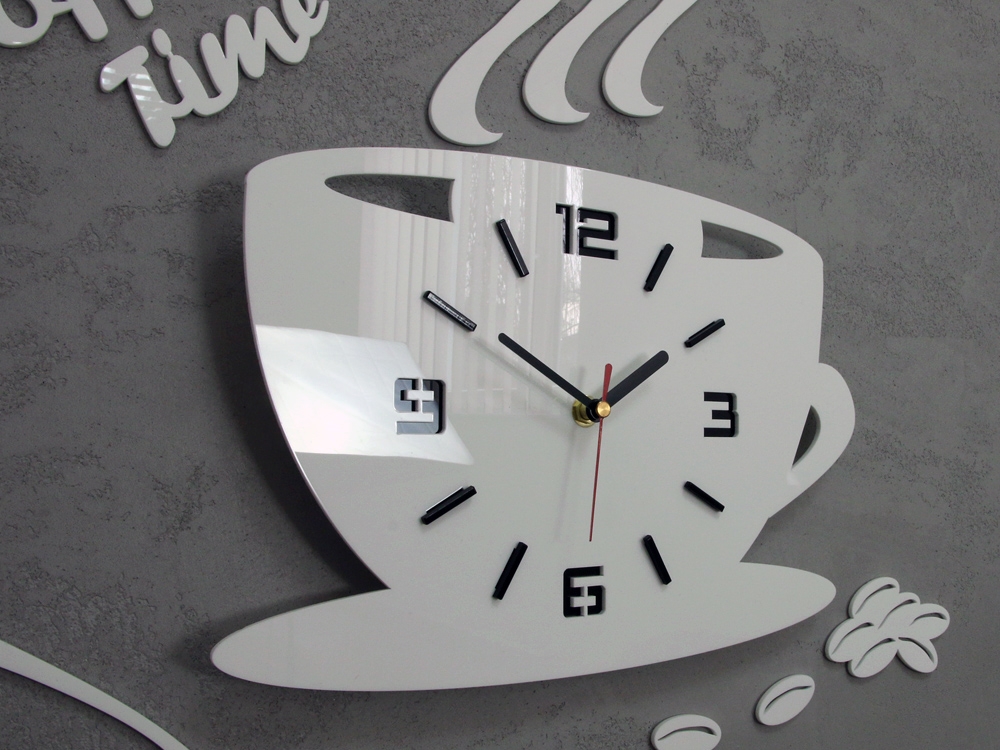 ModernClock Nástěnné hodiny Coffee bílé