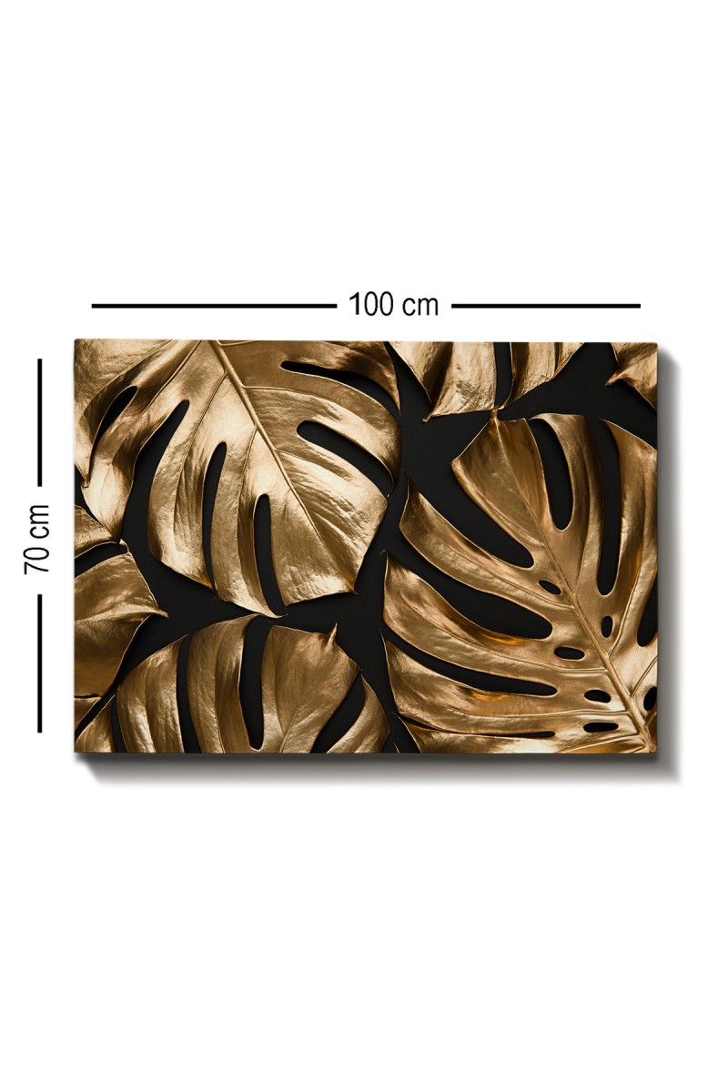 Wallity Obraz GOLDEN MONSTERA 70 x 100 cm