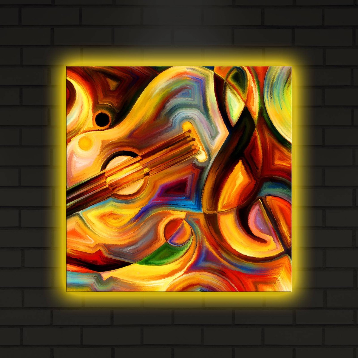 Wallity Obraz s LED osvětlením BAREVNÁ HUDBA 15 40 x 40 cm