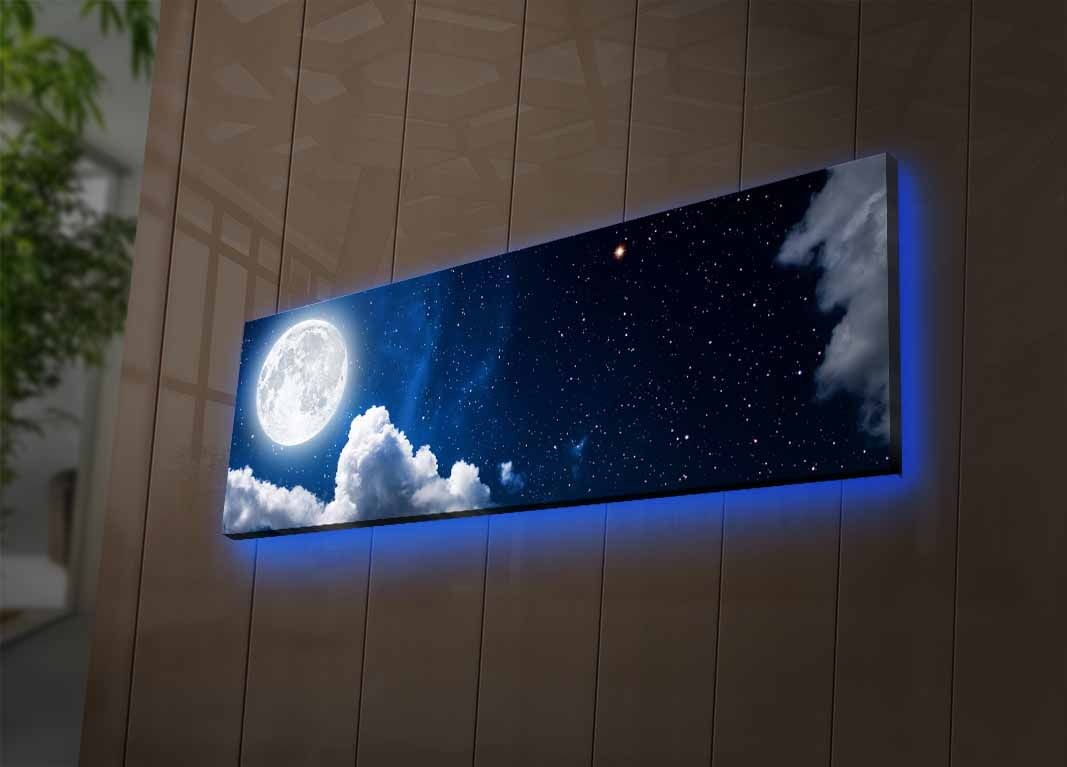 Wallity Obraz s LED osvětlením NOČNÍ NEBE 30 x 90 cm