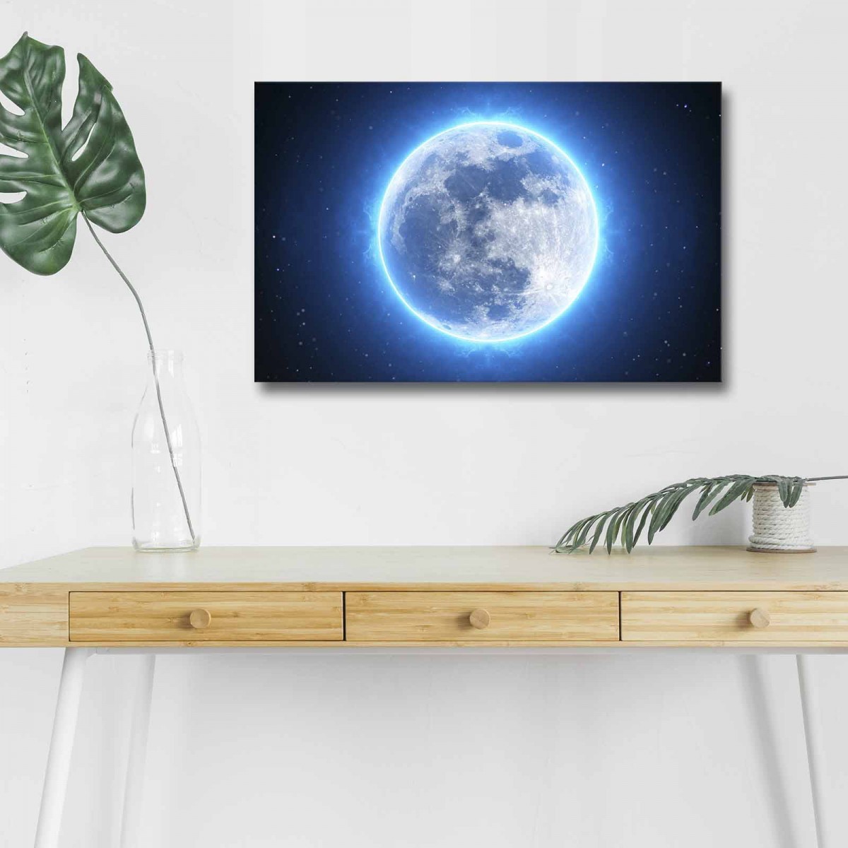 Hanah Home Obraz s led osvětlením Planeta 70x45 cm