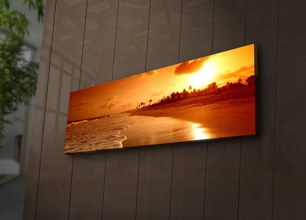 Wallity Obraz s LED osvětlením ZÁPAD SLUNCE 38 30 x 90 cm