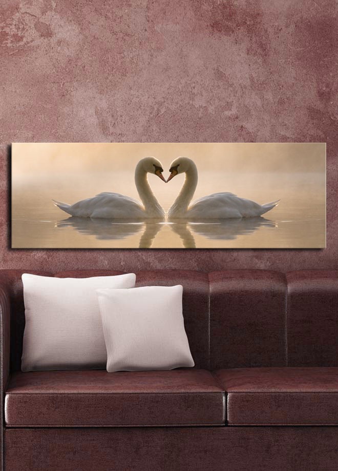 Wallity Obraz SWANS 30x90 cm béžový