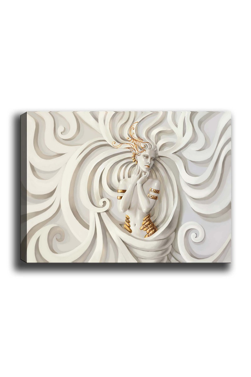 Wallity Obraz WHITE AND GOLD STATUE 70 x 100 cm