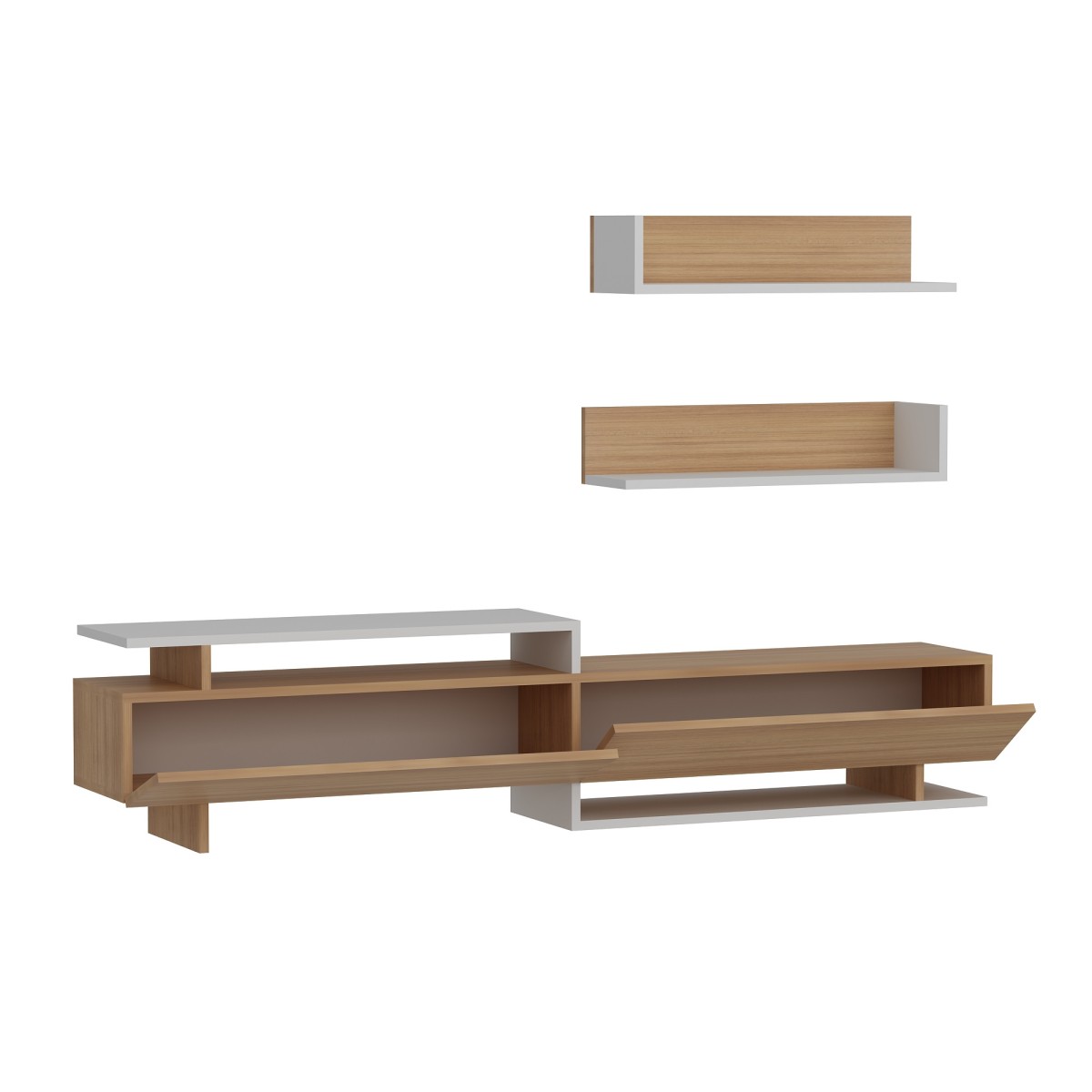 Kalune Design Obývací stěna AYAZ 180 cm bílá/teak