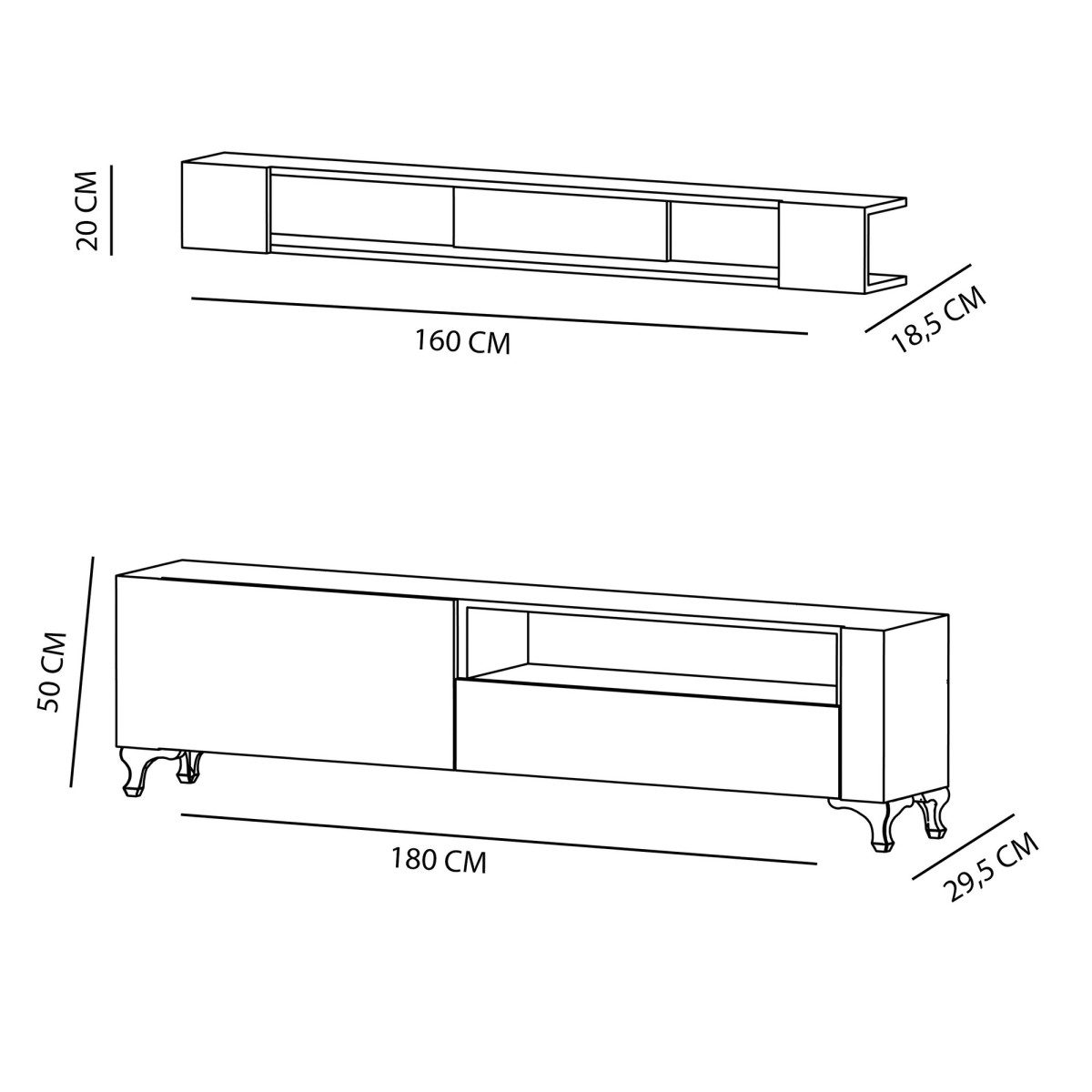 Kalune Design Obývací stěna KAR 180 cm bílá