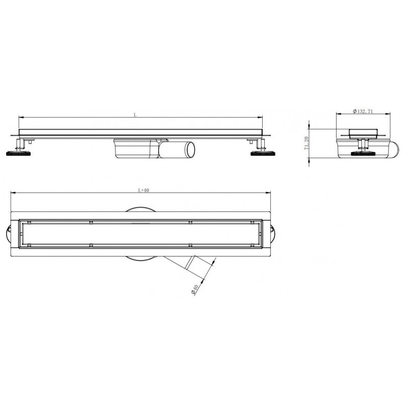 Odtokový žlab MEXEN FLAT se sifonem 50 cm M01