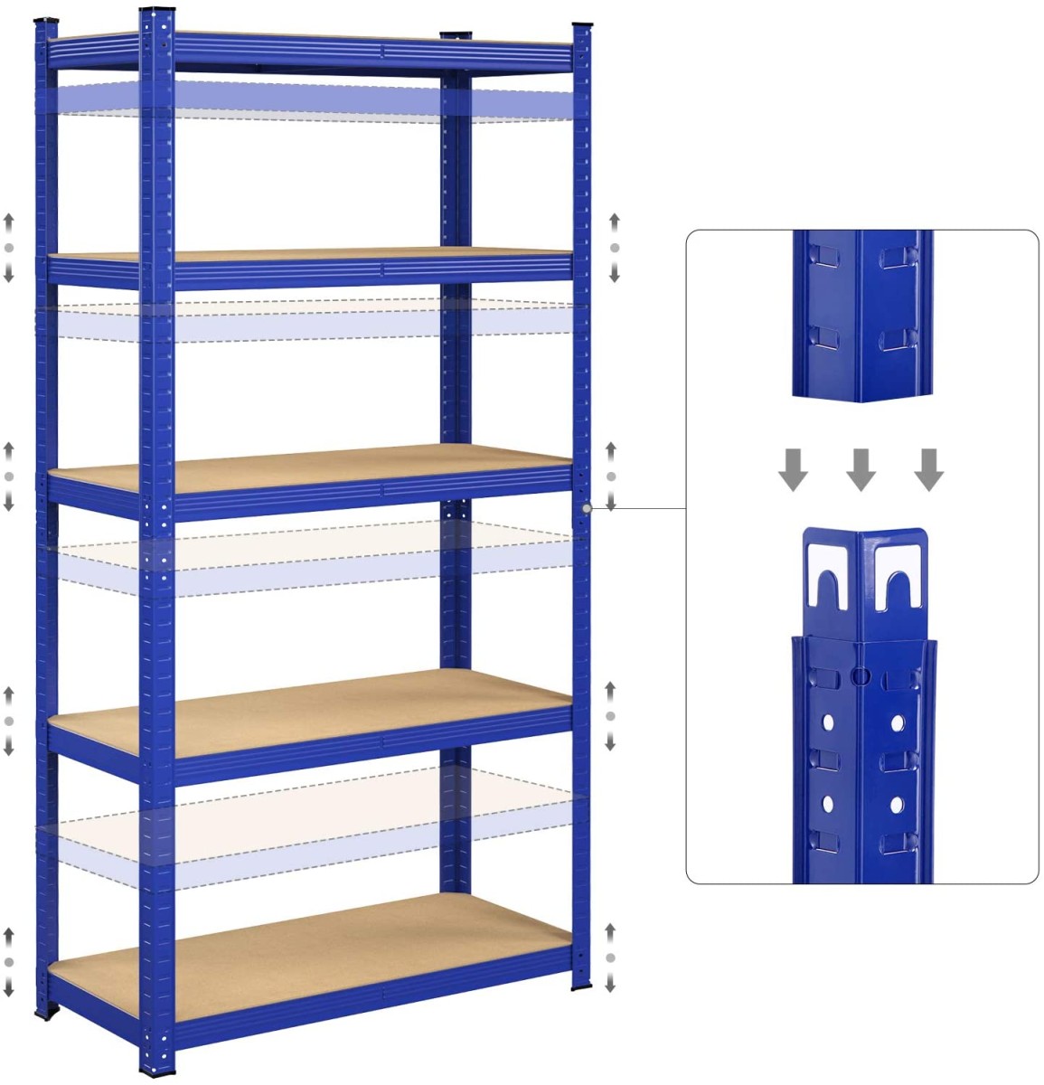 SONGMICS Regál Wera 90x180 cm modrý