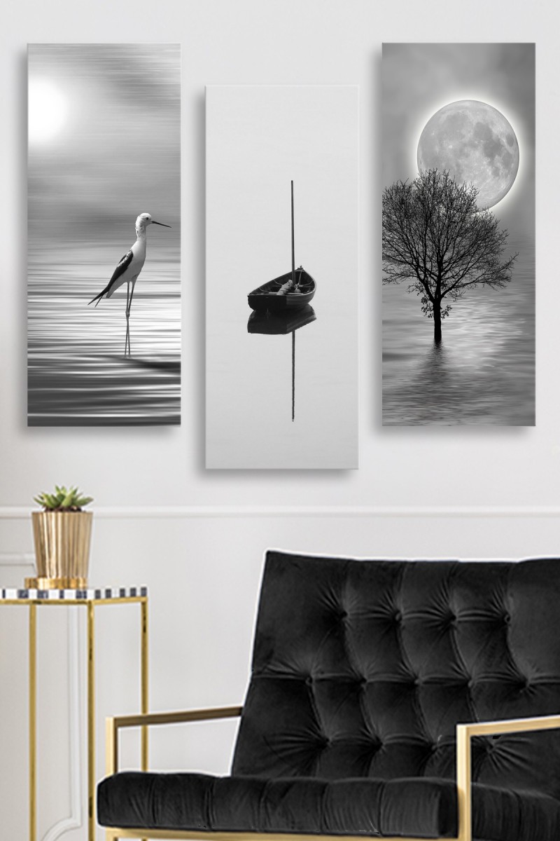 Wallity Sada obrazů BLACK AND WHITE BEAUTY 70 x 50 cm 3 kusy