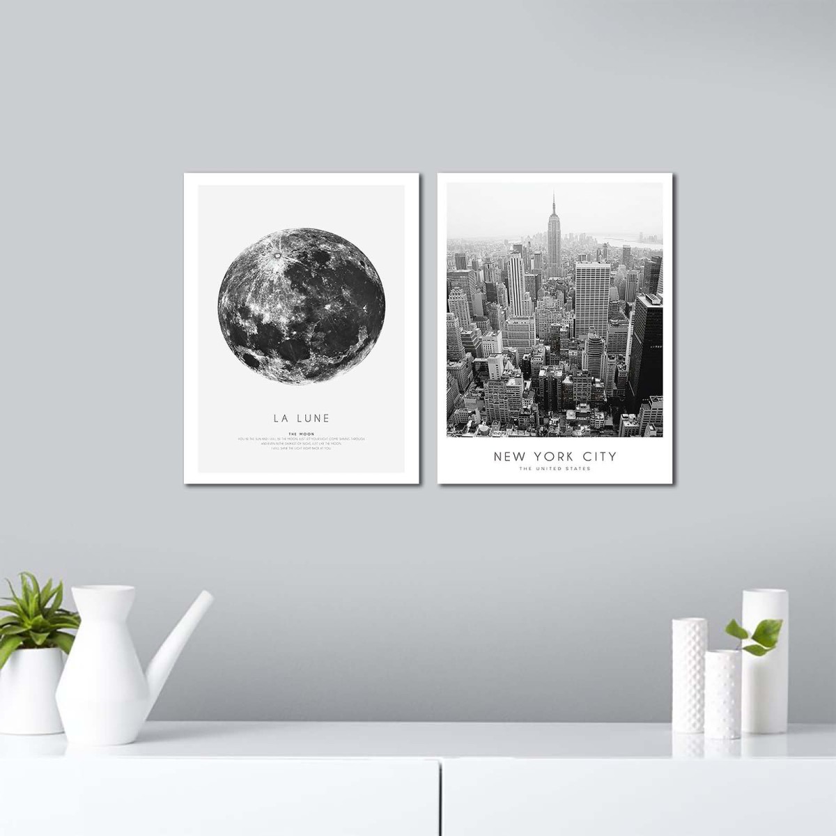 Wallity Sada obrazů LA LUNE/NEW YORK 30 x 40 cm 2 kusy