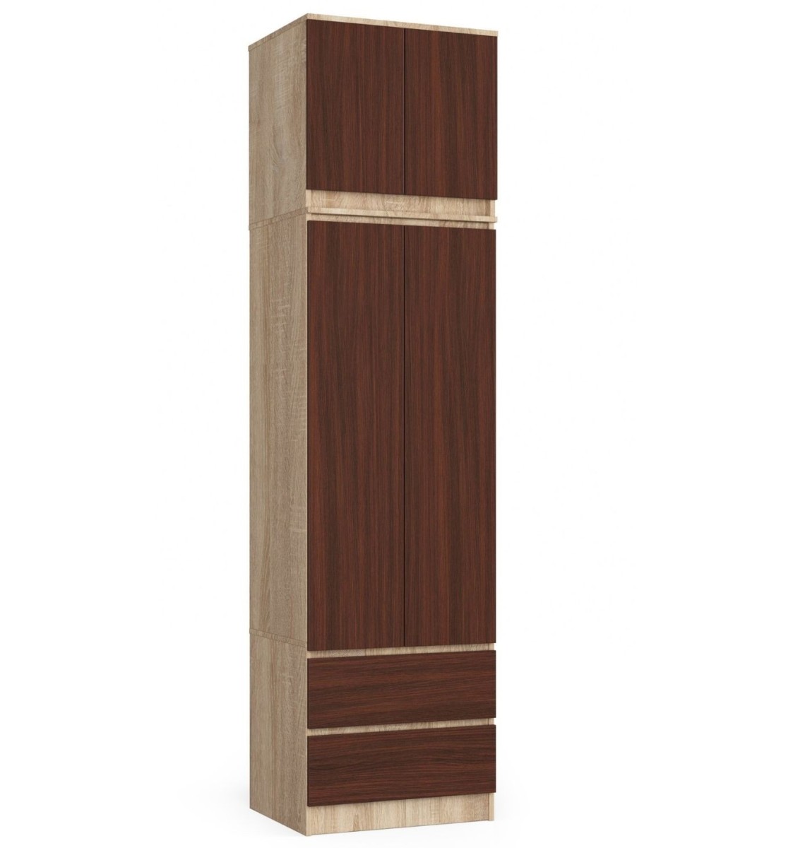 Ak furniture Šatní skříň s nástavcem Star 60 cm dub sonoma/wenge