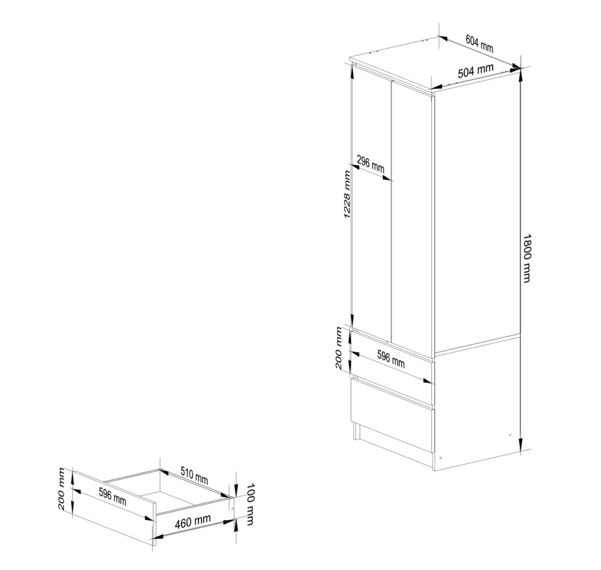 Ak furniture Šatní skříň Star 60 cm bílá