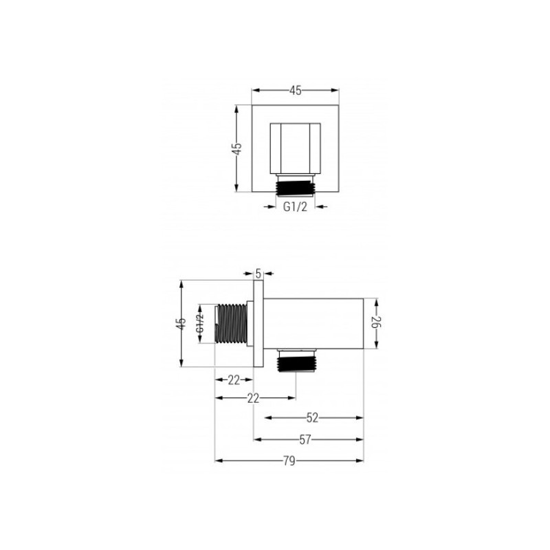 Sprchový set podomítkový MEXEN CUBE DR02 25 cm chrom