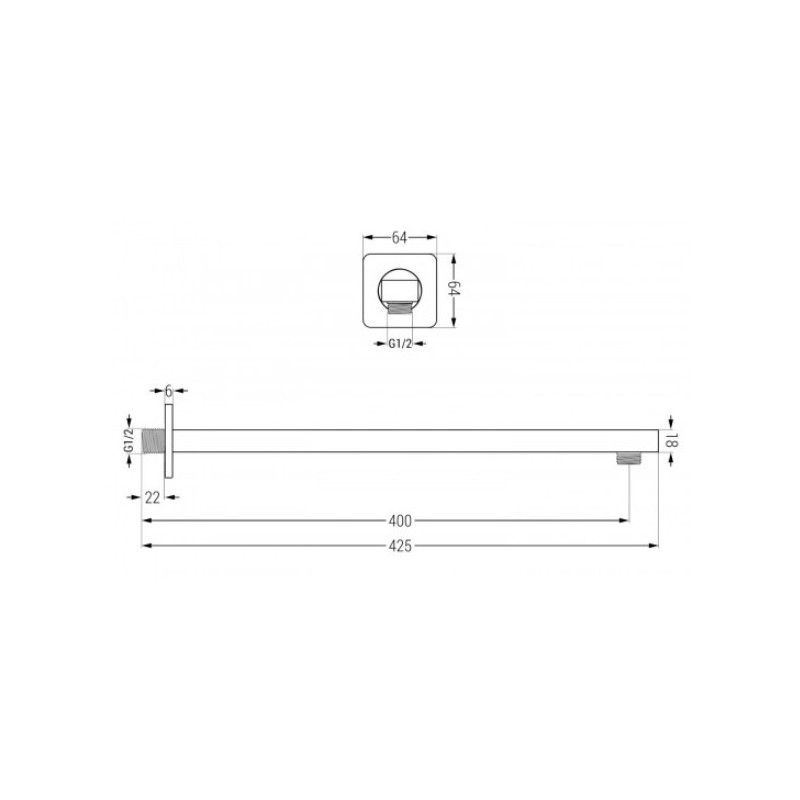 Sprchový set podomítkový MEXEN CUBE DR02 25 cm chrom