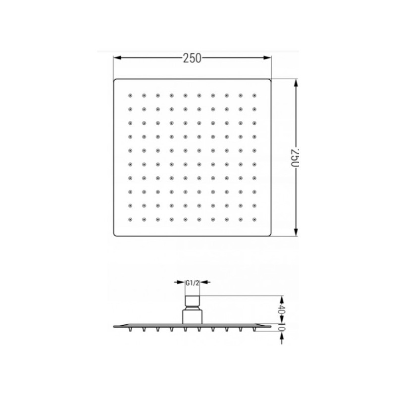 Sprchový set podomítkový MEXEN CUBE DR02 25 cm zlatý