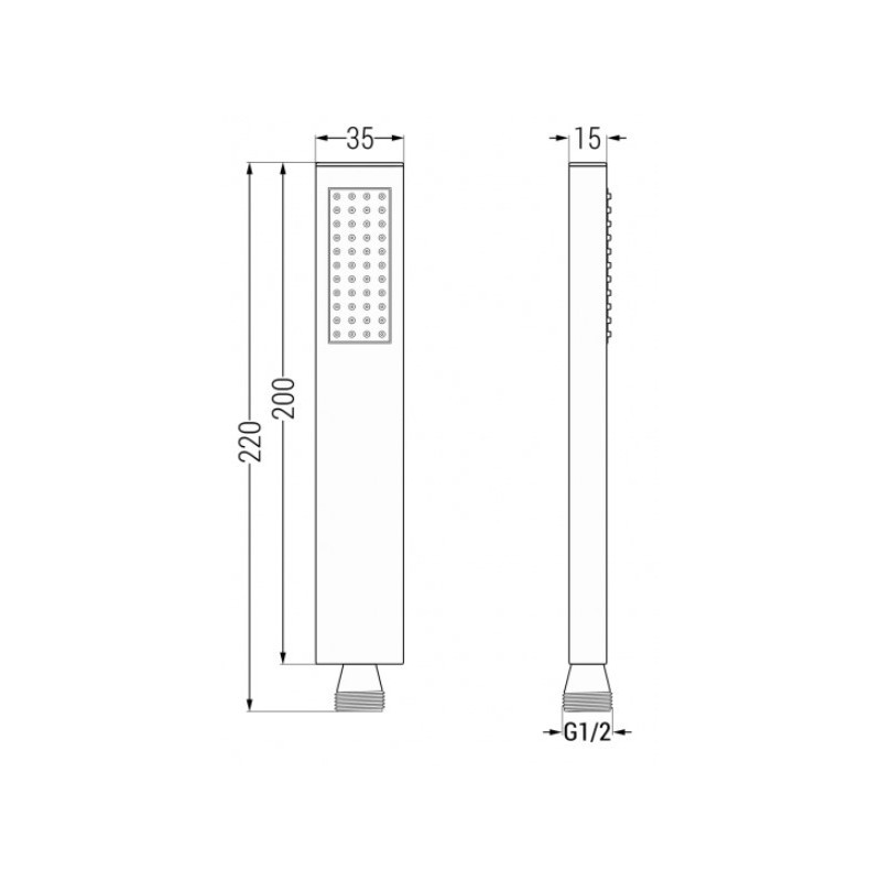 Sprchový set podomítkový MEXEN CUBE DR02 30 cm bílý