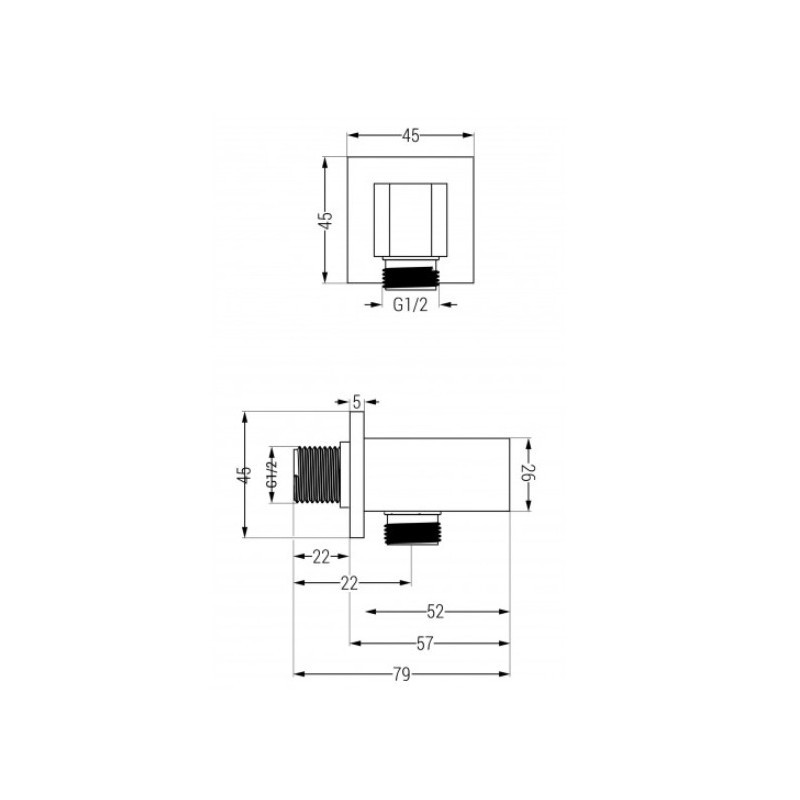 Sprchový set podomítkový MEXEN CUBE DR02 30 cm chrom