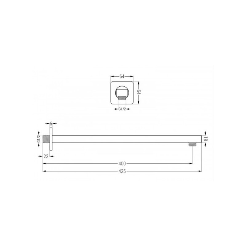 Sprchový set podomítkový MEXEN CUBE DR02 30 cm chrom