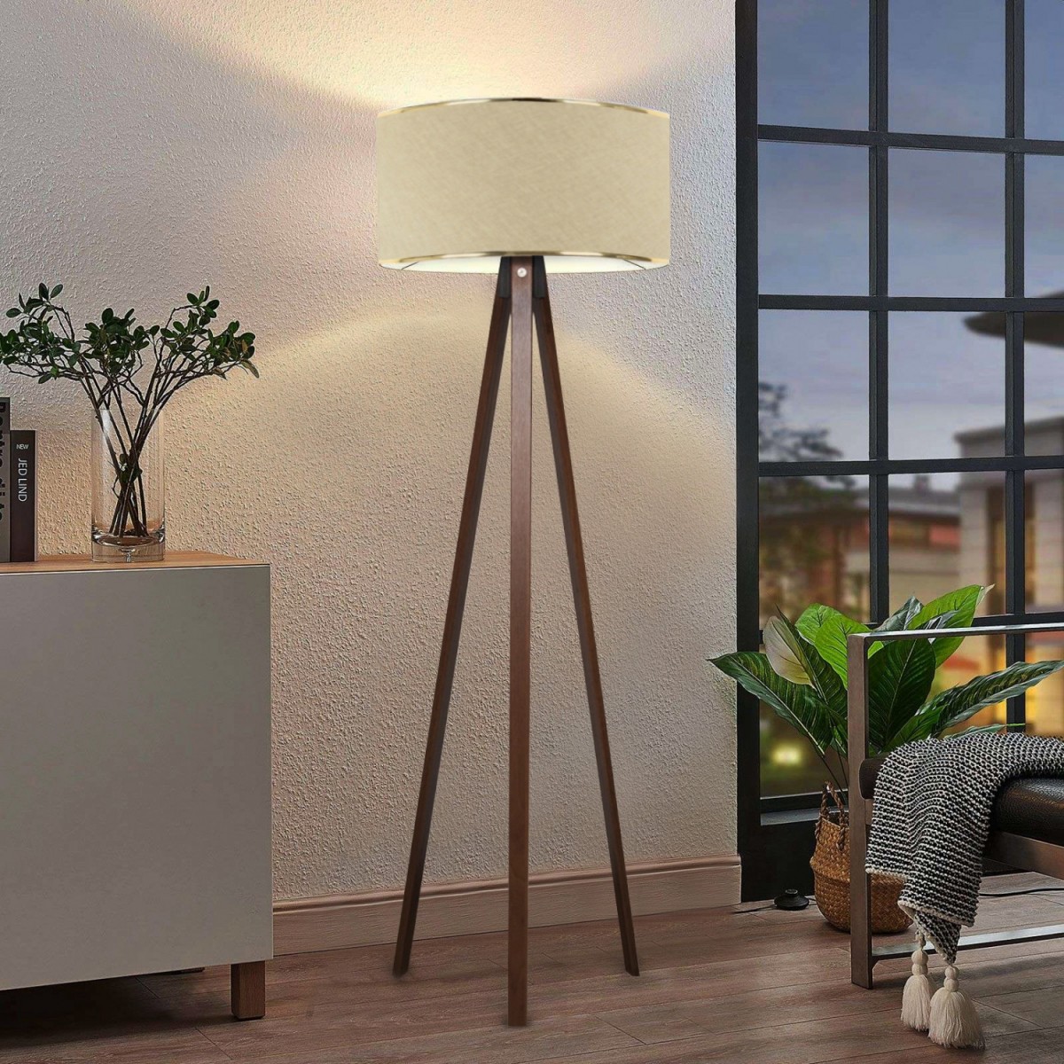 Opviq Stojací lampa AYD II 140 cm béžová