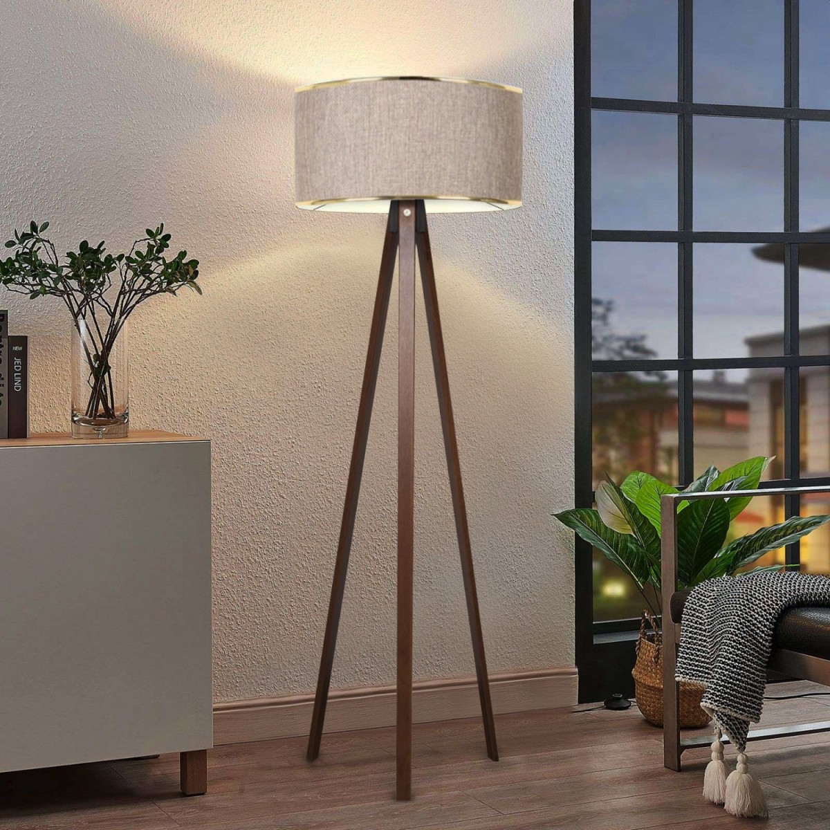 Opviq Stojací lampa AYD II 140 cm tmavě béžová