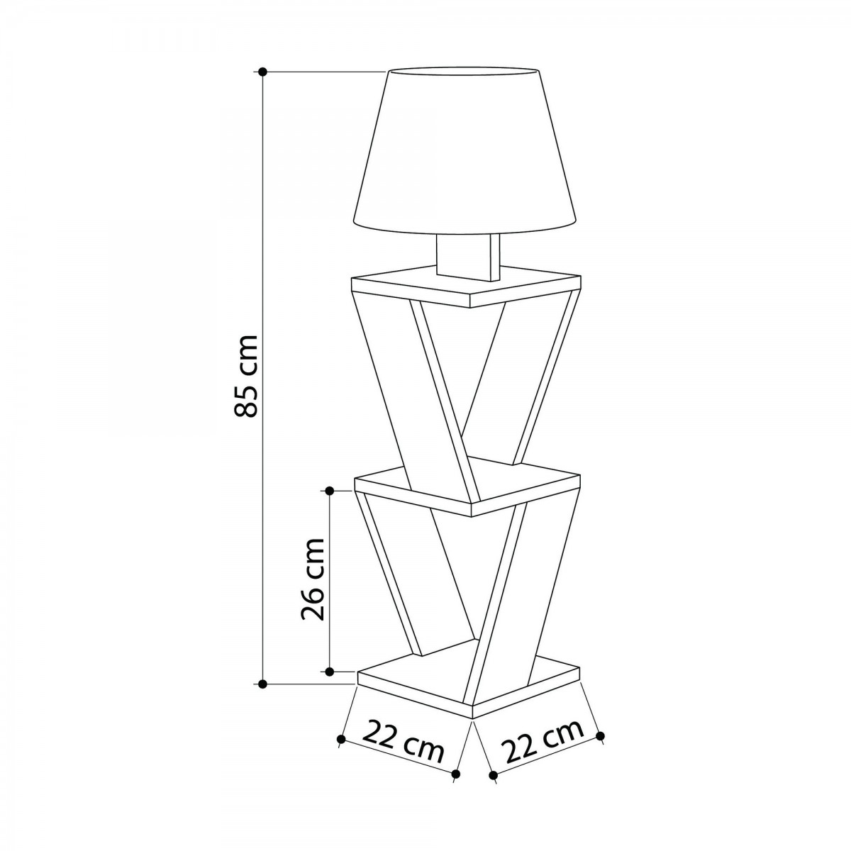 Hanah Home Stojací lampa Kozena 85 cm dub/bílá