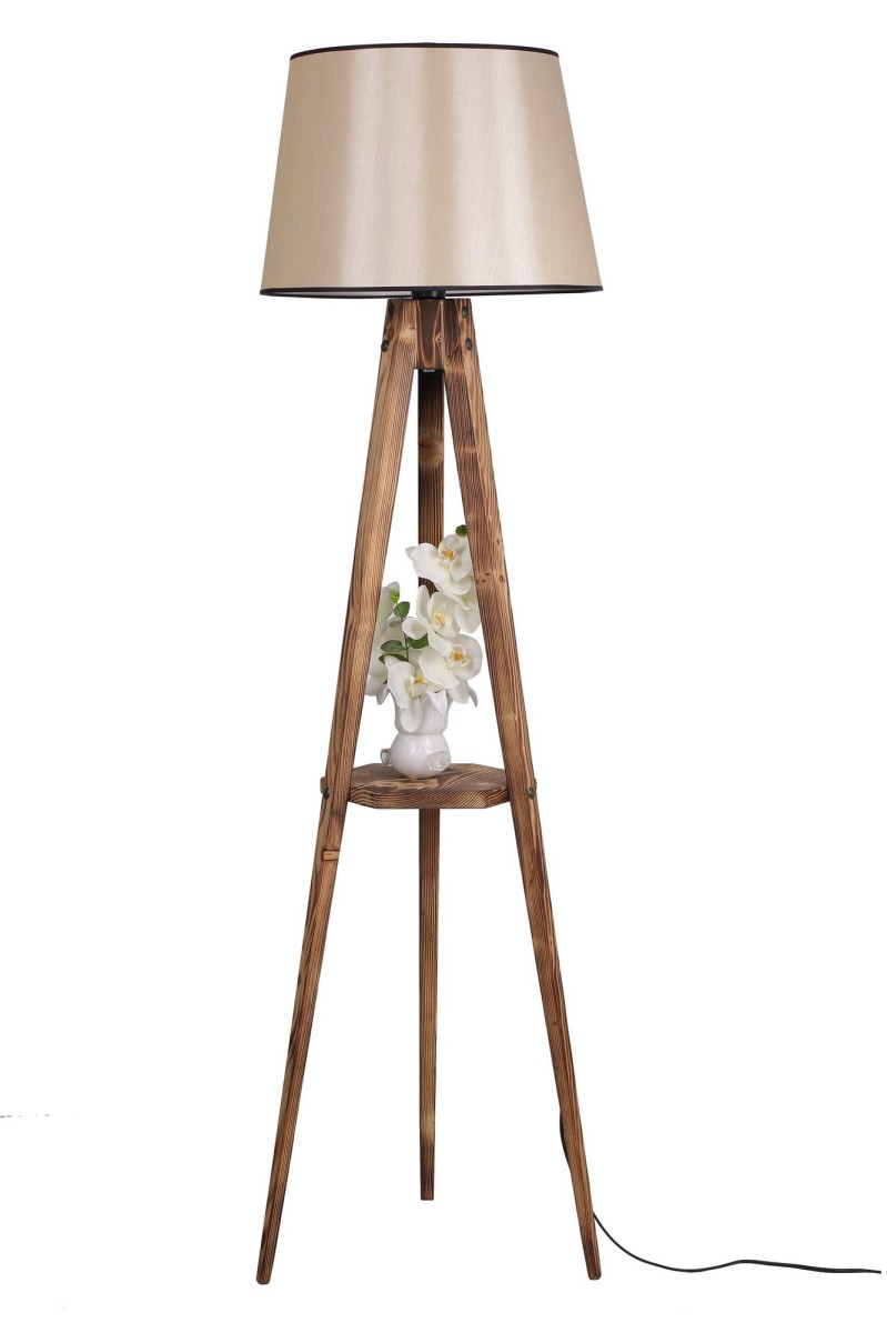 Opviq Stojací lampa Sehbali V 160 cm hnědá/béžová