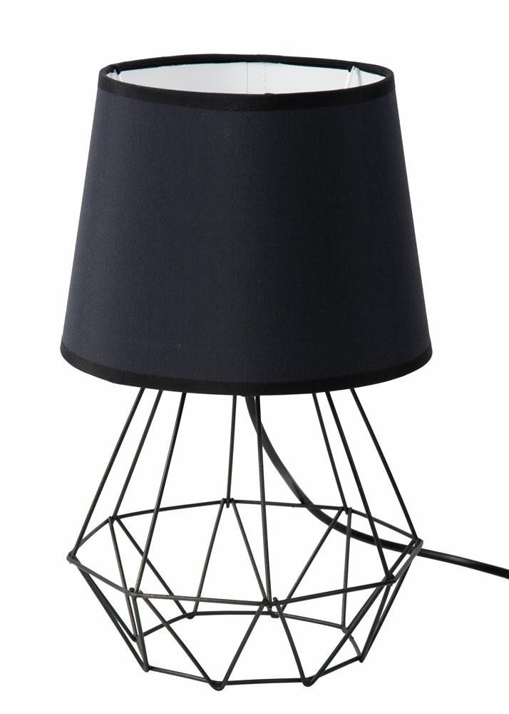 DekorStyle Stolní lampa Diamond se stínidlem 2v1- ČERNÁ