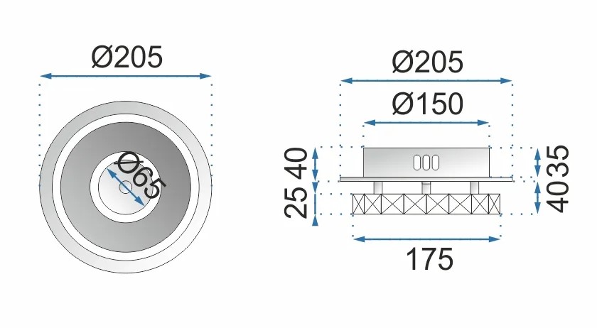 TooLight Stropní svítidlo Plafond Glamour 8W APP407-C APP408-C