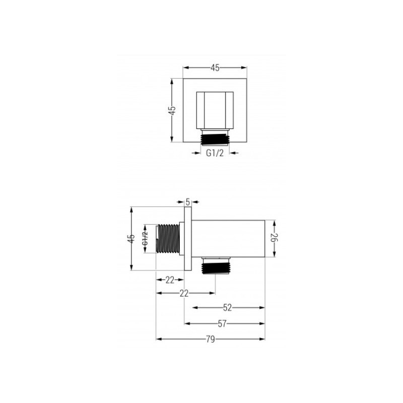 Univerzální sprchový set podomítkový MEXEN CUBE DR02 30 cm černý