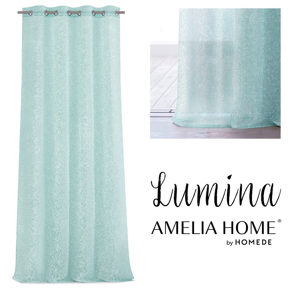 Záclona AmeliaHome Lumina I mátová, velikost 140x250