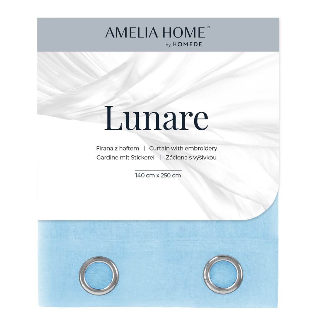 Záclona AmeliaHome Lunare II světle modrá, velikost 140x250