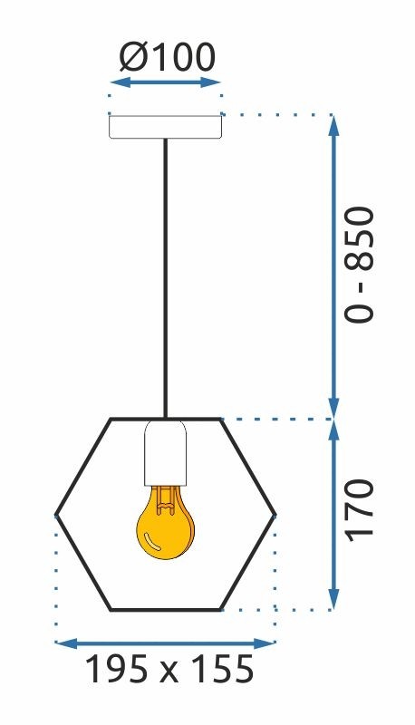 TooLight Závěsná lampa La Belle XIII černá/zlatá