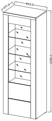 Vitrína LOMAR 05 satin ořech / touchwood