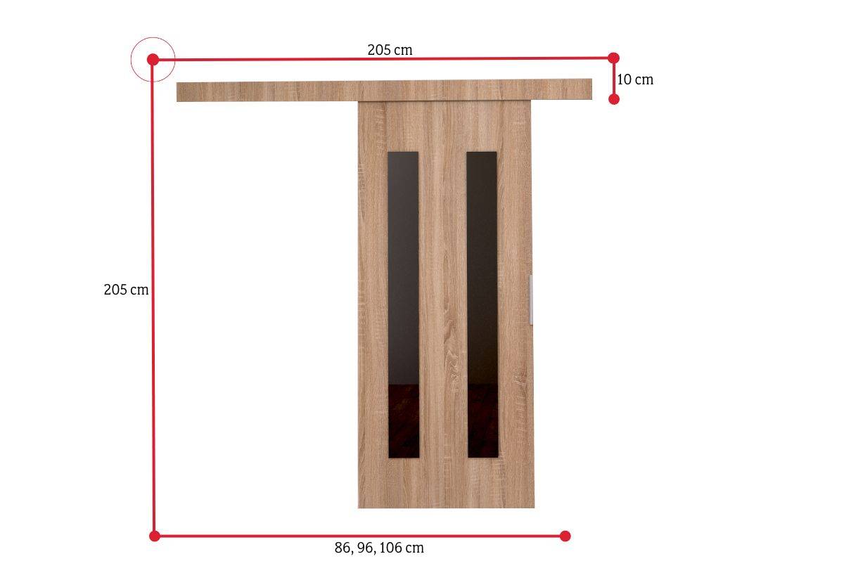 Expedo Posuvné dveře LIVELLO III + tichý dojezd, 86x205, wenge