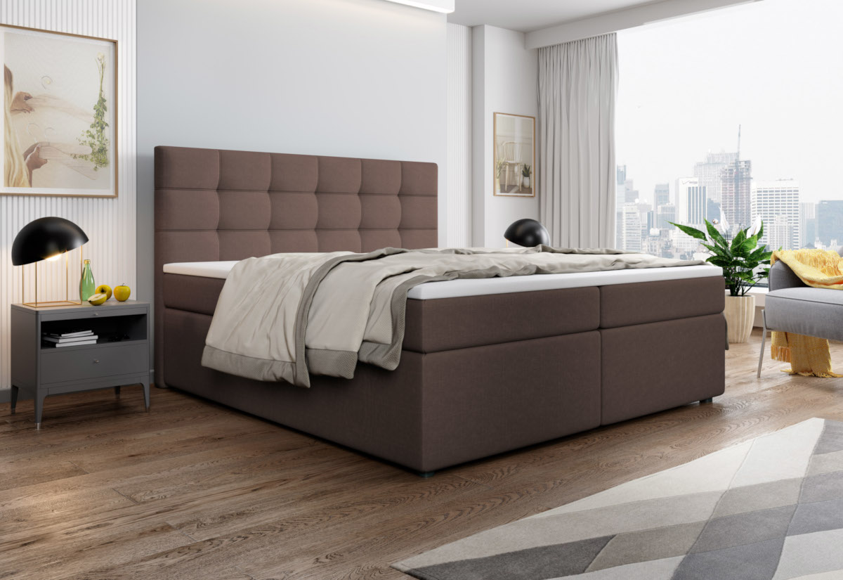 Expedo Čalouněná postel boxspring SALMA + topper, 180x200, inari 87