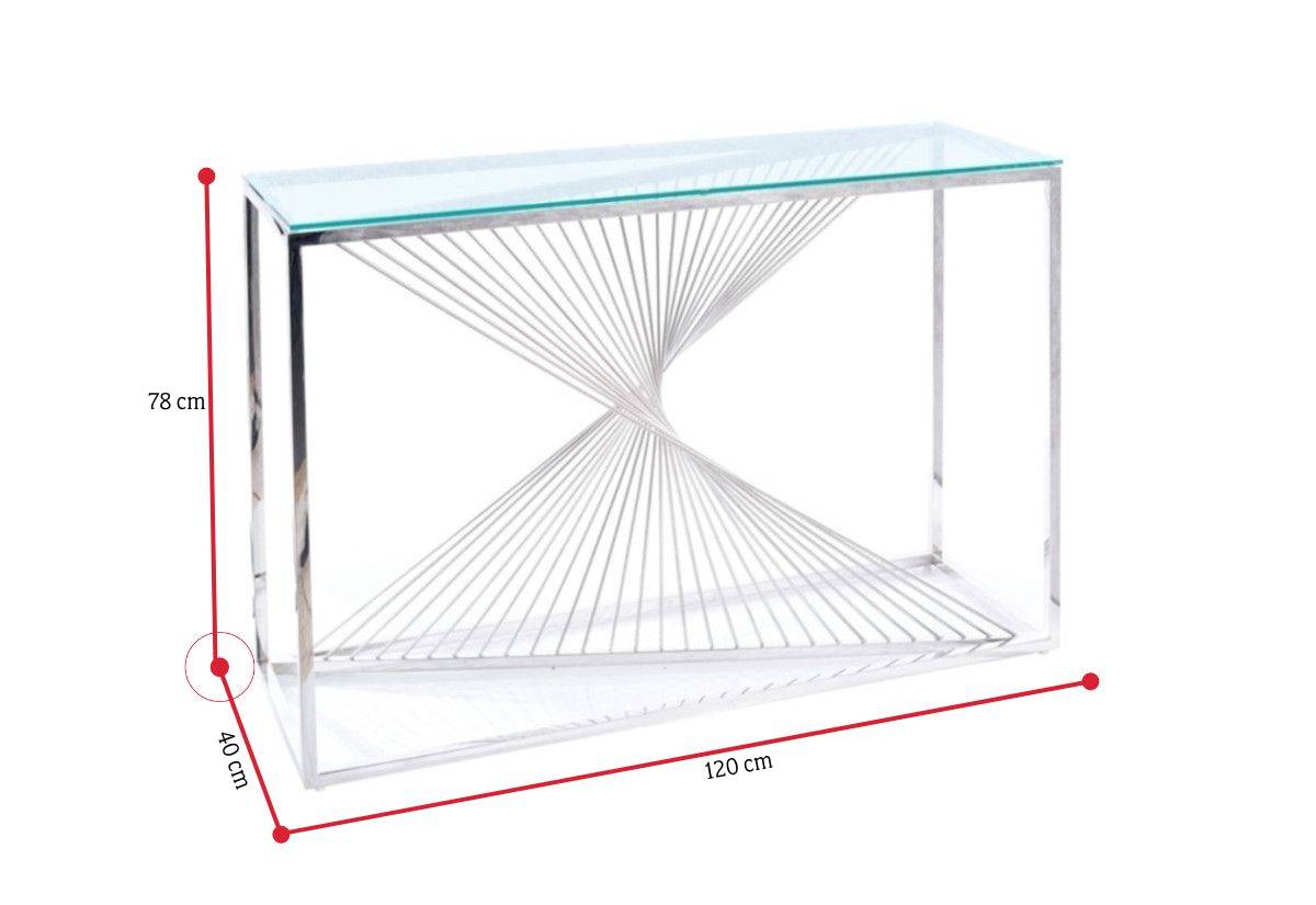 Expedo Konzolový stolek FOBOS C, 120x78x40, transparentní/stříbrná