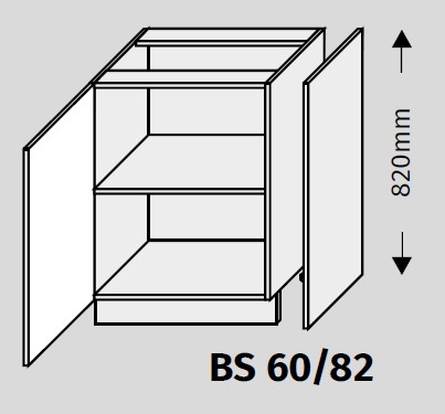 ArtExt Double system BS 60/82 ke kuchyňským linkám Barva korpusu: Dub artisan