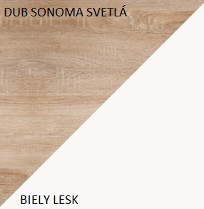 ArtCross Komoda MAX 01 Barva: dub sonoma tmavý / bílý lesk